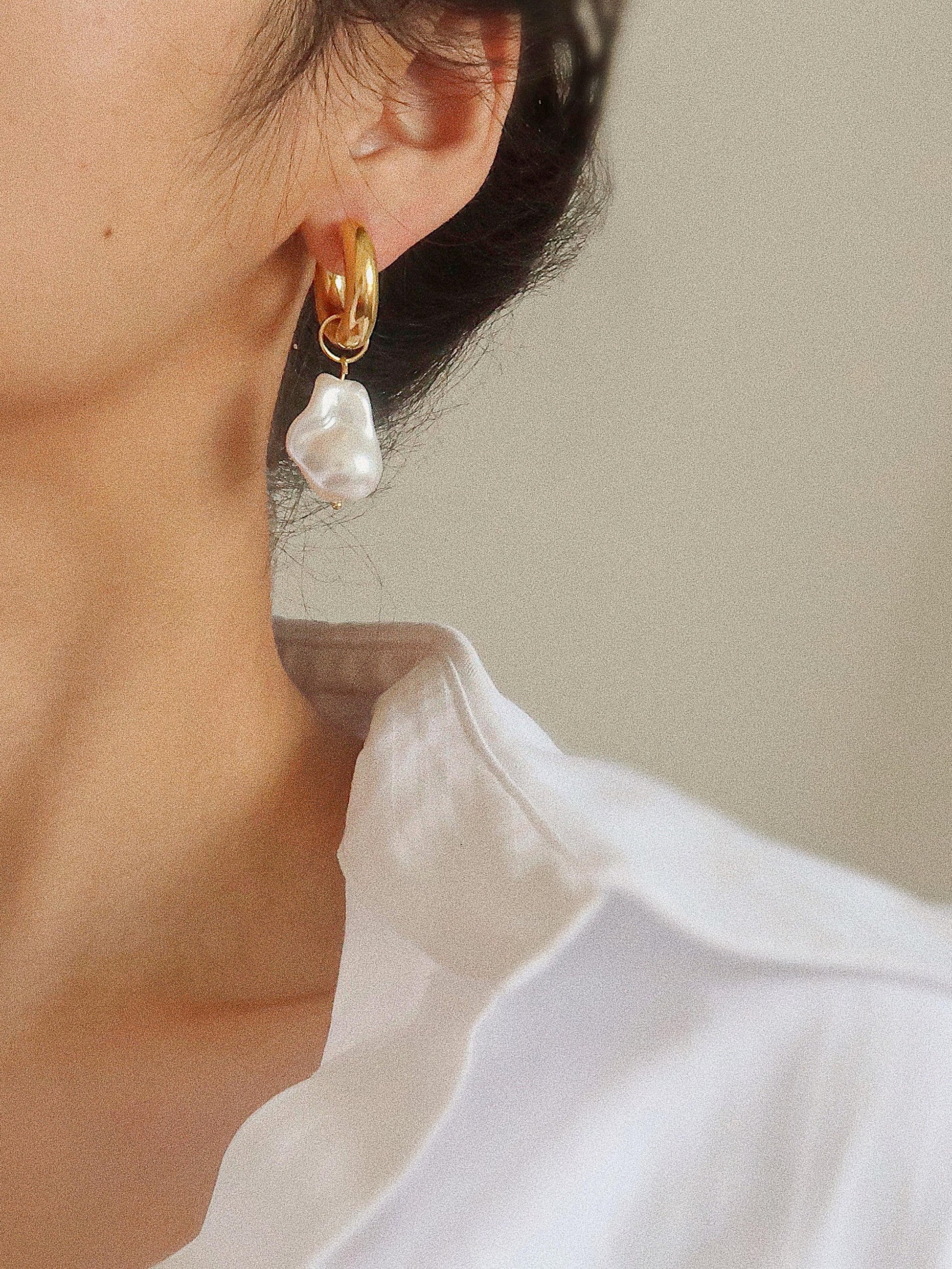 Oceana- Statement Large Pearl Non-tarnish Earring