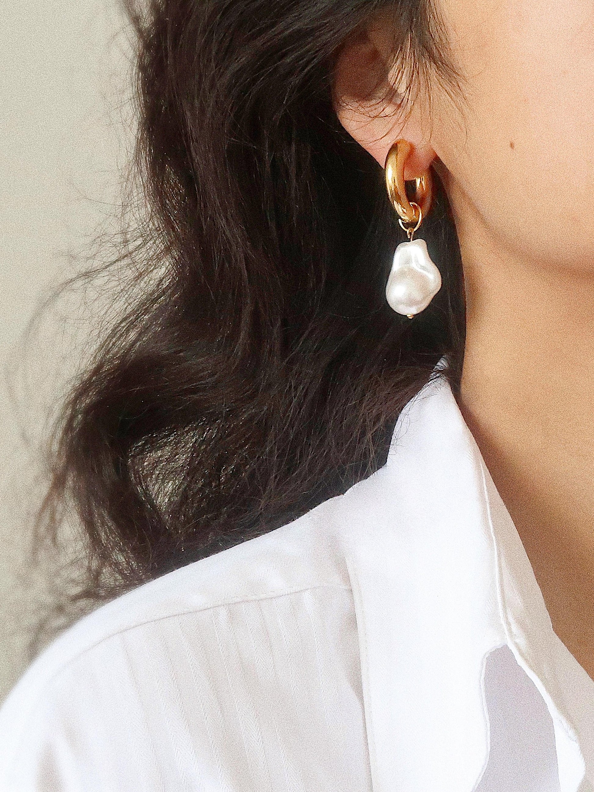 Oceana- Statement Large Pearl Non-tarnish Earring
