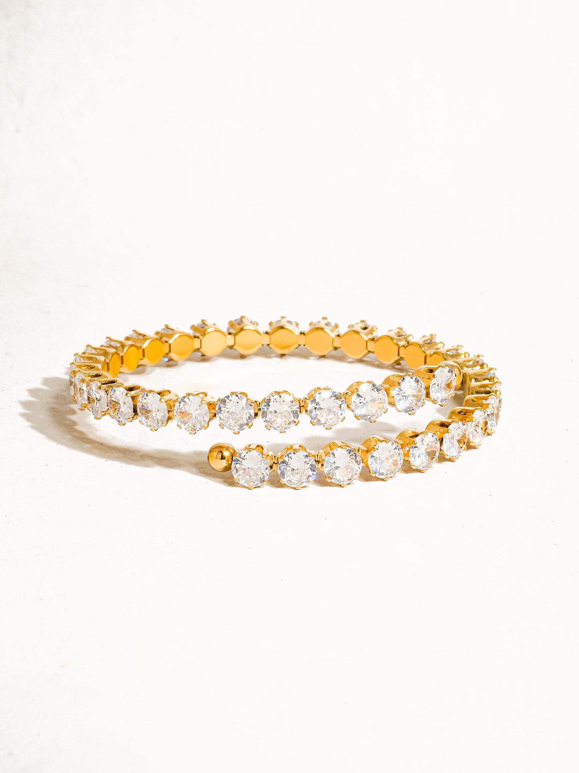 18k Gold Non-tarnish Cz Glam Bracelet