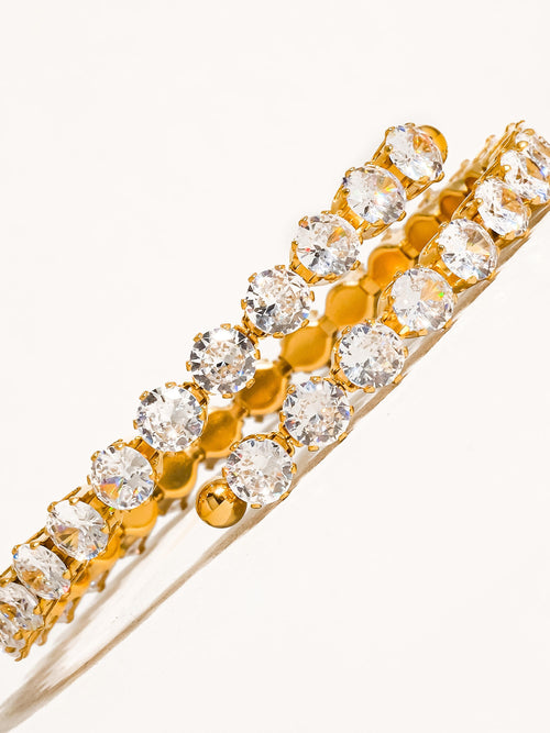 18k Gold Non-tarnish Cz Glam Bracelet