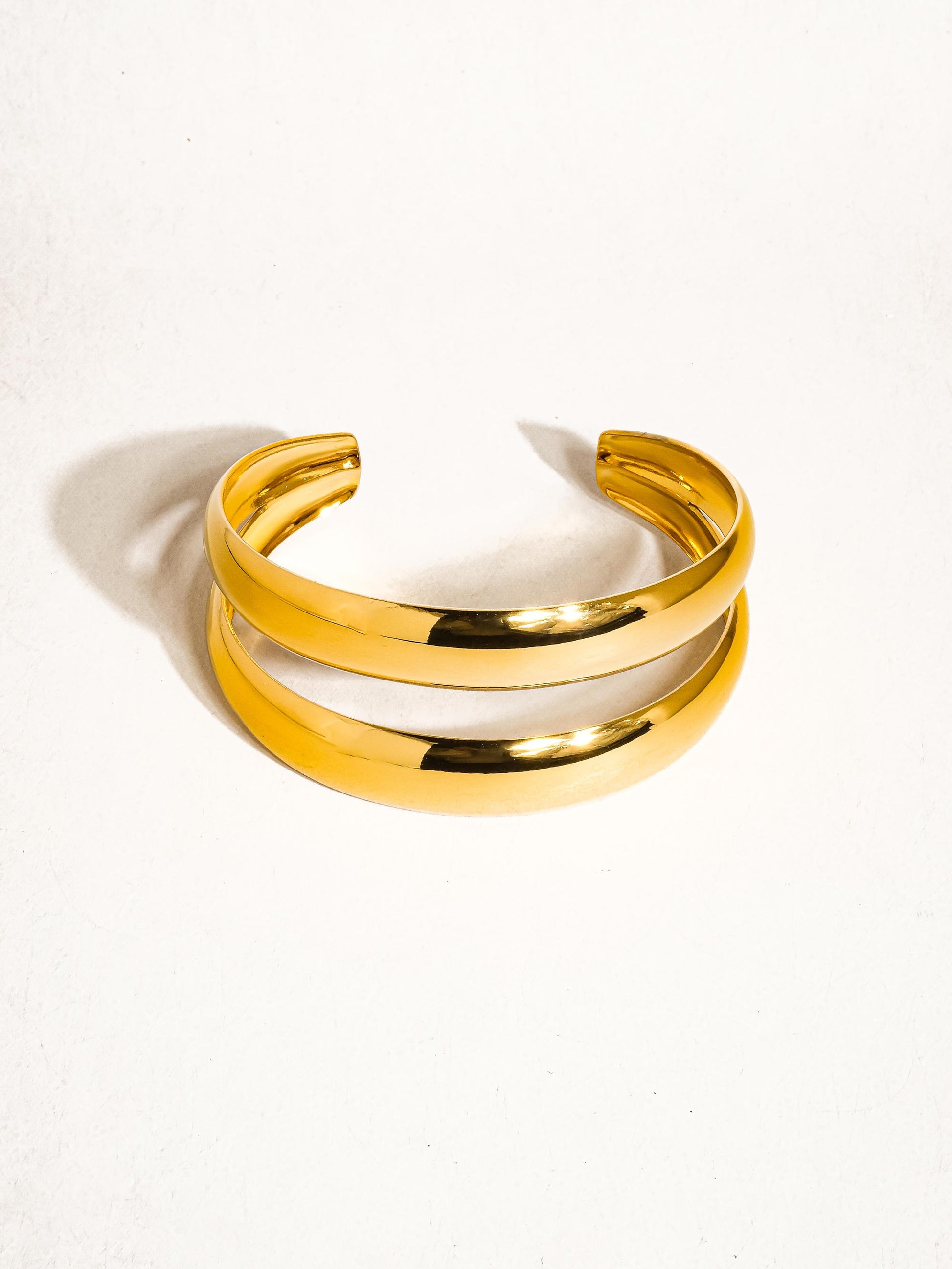 18k Gold Non-tarnish Layered Round Bangle