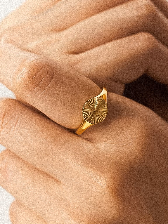 Sunny 18k Gold Modern Signet Ring